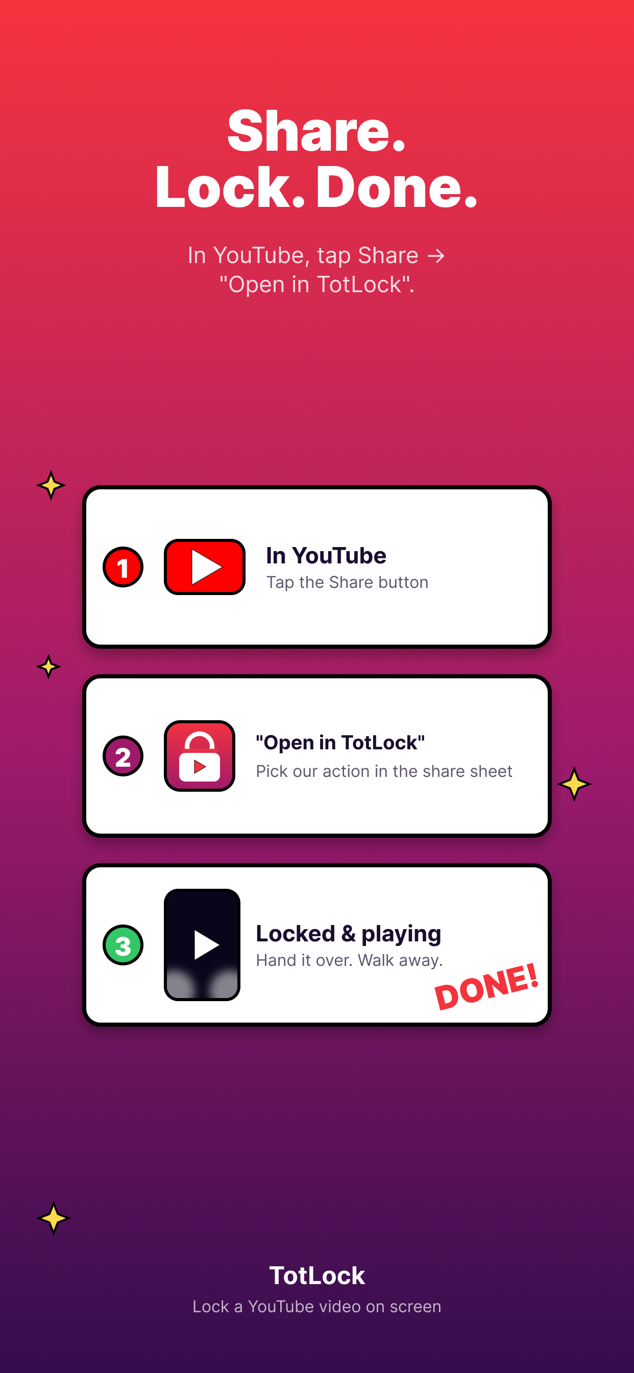 TotLock. Share, lock, done